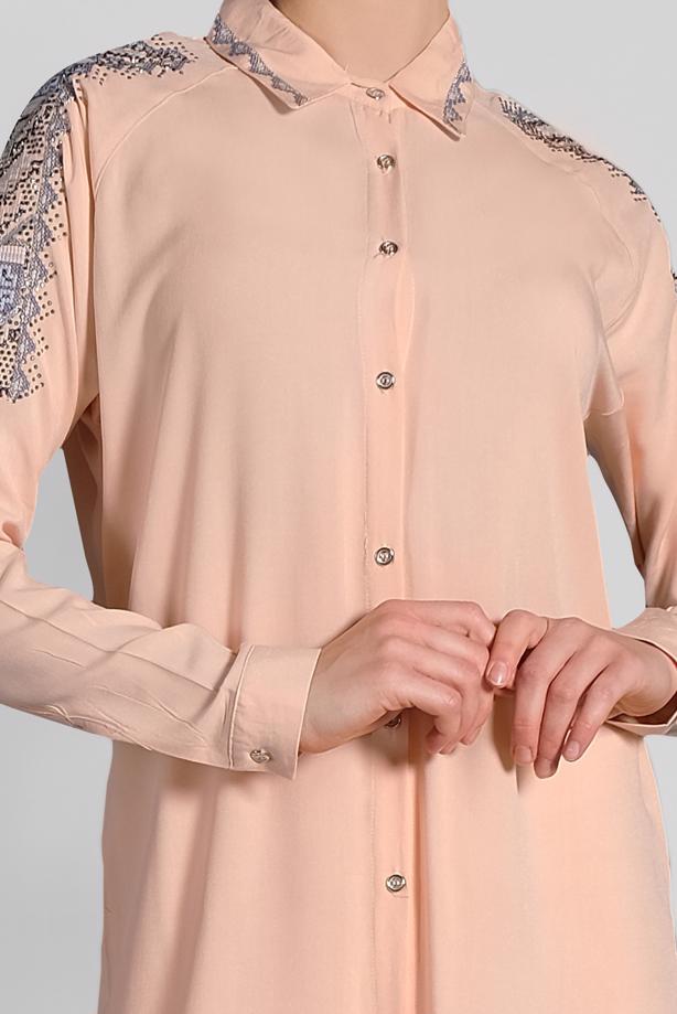 Vêtements hijab  EMBELLISHED SHIRT TUNIC 2691 - TRENDTESETTÜR