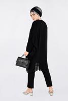 Tesettür giyim SİYAH MULTİ ŞİFON 2&prime;Lİ TUNİK 2819 