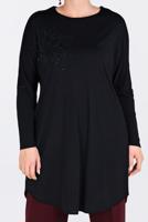 Tesettür giyim SİYAH BONCUK İŞLEMELİ TUNİK 2823 