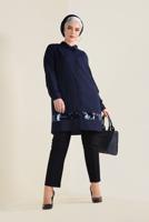 Vêtements hijab BLEU MARINE TUNIQUE CHEMISE À SEQUINS 2824