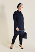 Vêtements hijab BLEU MARINE TUNIQUE CHEMISE À SEQUINS 2824