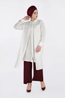 Tesettür giyim KREM PUL PAYET DETAYLI TUNİK 2825 