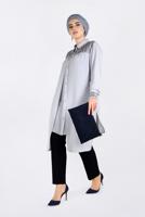 Tesettür giyim GRİ PUL PAYET DETAYLI TUNİK 2825 