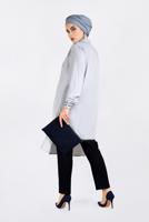 Tesettür giyim GRİ PUL PAYET DETAYLI TUNİK 2825 