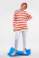 Vêtements hijab ORANGE SWEATSHIRT RAYÉ 3038 