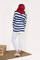 Vêtements hijab BLEU MARINE SWEATSHIRT RAYÉ 3038 