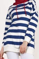 Vêtements hijab BLEU MARINE SWEATSHIRT RAYÉ 3038 