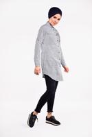 Vêtements hijab GRIS CHEMISE BRODÉE 3103 