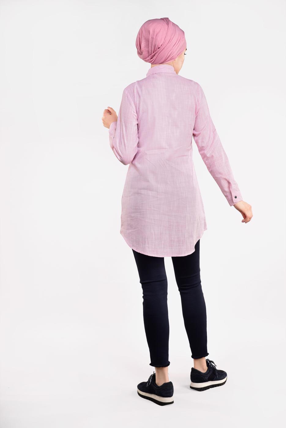 Hijab clothing PINK EMBROIDERED SHIRT 3103 