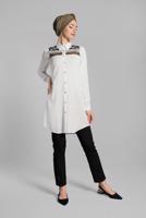 Hijab clothing WHITE EMBROIDERED SHIRT 3174 