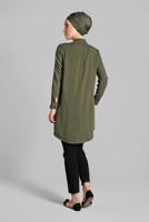 Vêtements hijab KAKI CHEMISE BRODÉE 3174 