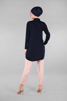 Vêtements hijab BLEU MARINE CHEMISE BRODÉE 3174 