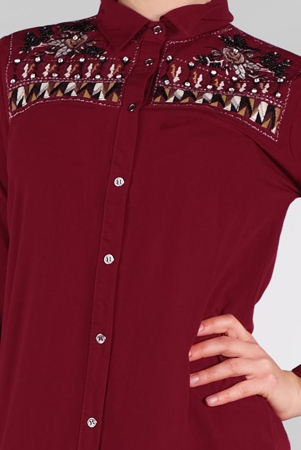 Vêtements hijab  EMBROIDERED SHIRT 3174  - TRENDTESETTÜR