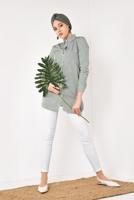 Hijab clothing GREEN STRIPPED SHIRT 3333