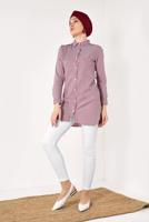 Hijab clothing CLARET RED STRIPPED SHIRT 3333