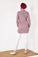 Hijab clothing CLARET RED STRIPPED SHIRT 3333