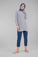 Hijab clothing NAVY BLUE STRIPPED SHIRT 3333