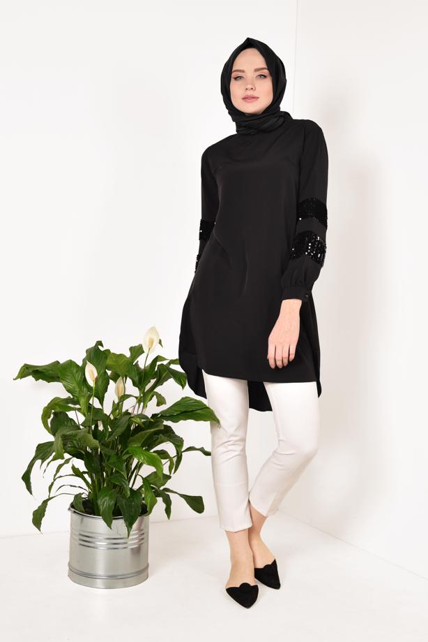 Vêtements hijab  SEQUINNED TUNIC 3412 - TRENDTESETTÜR
