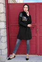 Tesettür giyim SİYAH PUL PAYETLİ EŞOFMAN TUNİK 3511