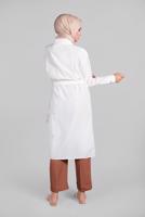 Hijab clothing CREAM SMOCKED-WAIST TUNIC 3622