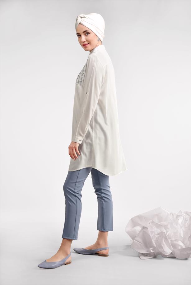 Vêtements hijab  Sequin Embroidered Tunic T 3691 - TRENDTESETTÜR