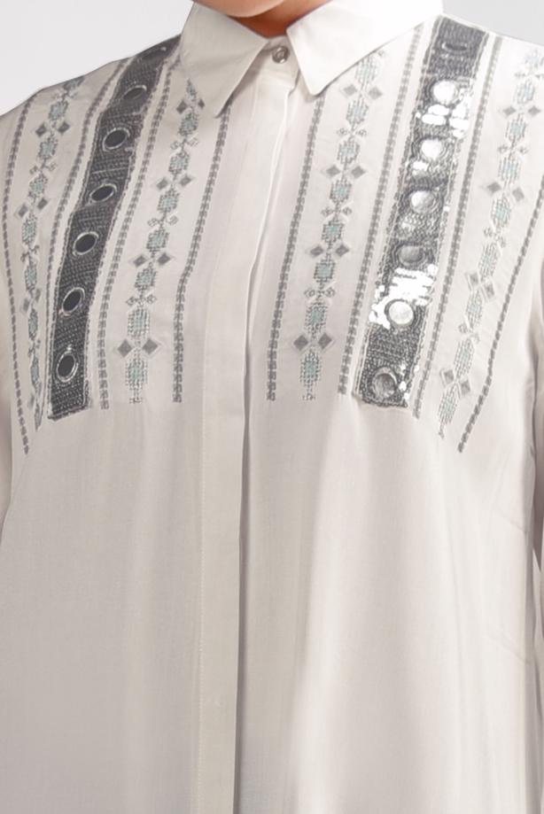 Vêtements hijab  Sequin Embroidered Tunic T 3691 - TRENDTESETTÜR