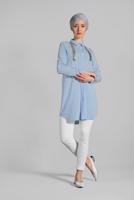 Hijab clothing BLUE Sequin Embroidered Tunic T 3691