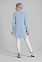 Hijab clothing BLUE Sequin Embroidered Tunic T 3691