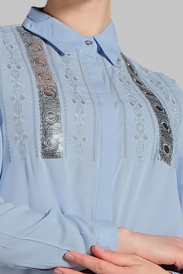 Vêtements hijab  Sequin Embroidered Tunic T 3691 - TRENDTESETTÜR