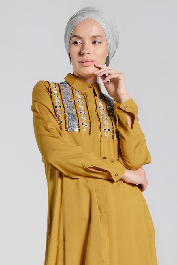 Vêtements hijab  Sequin Embroidered Tunic T 3691 - TRENDTESETTÜR