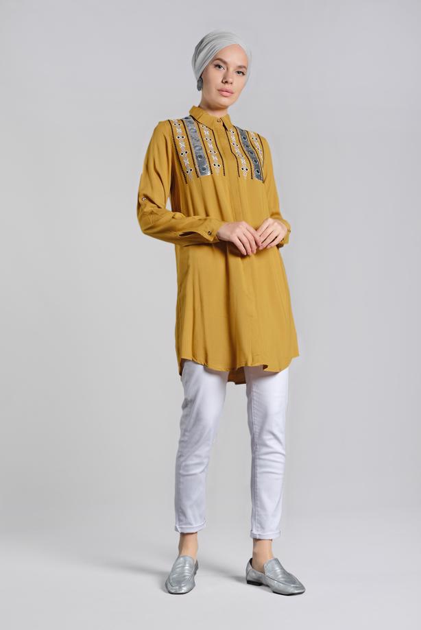 Vêtements hijab  Sequin Embroidered Tunic T 3691 - TRENDTESETTÜR
