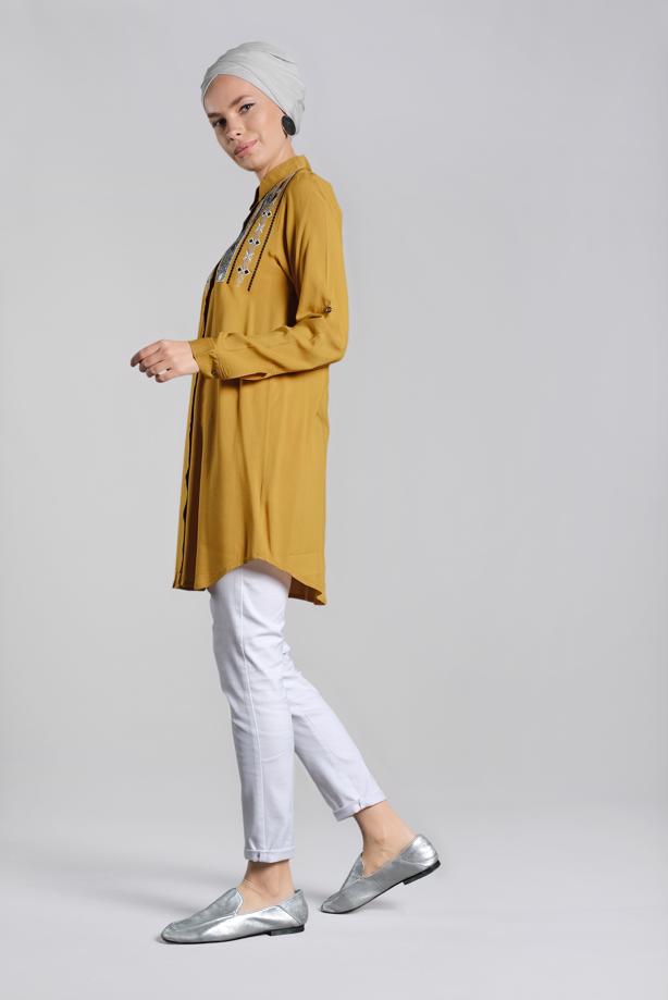 Vêtements hijab  Sequin Embroidered Tunic T 3691 - TRENDTESETTÜR