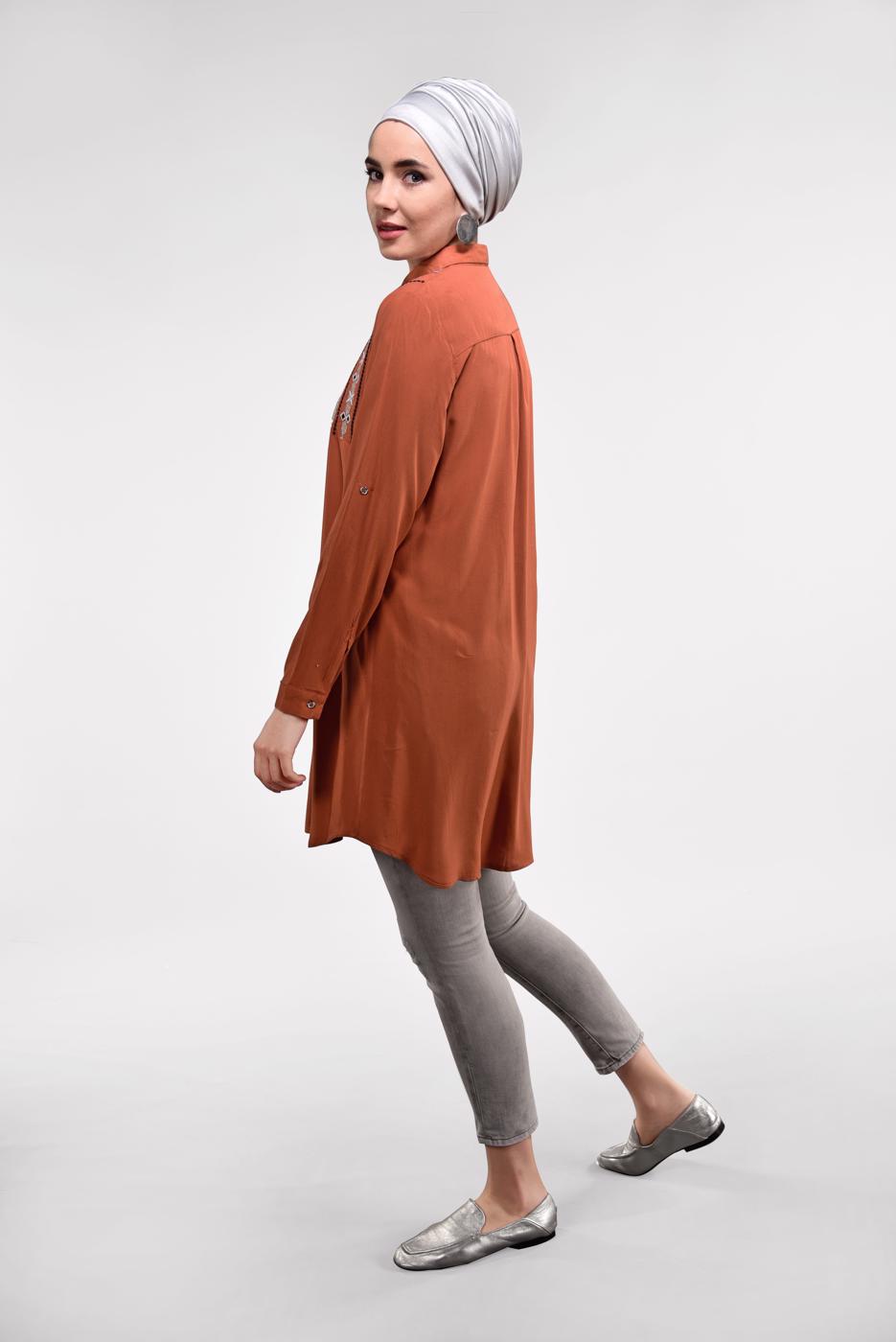 Vêtements hijab BRUN Tunique T 3691