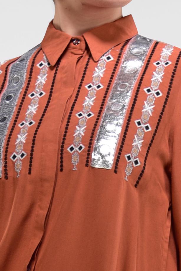 Vêtements hijab  Sequin Embroidered Tunic T 3691 - TRENDTESETTÜR