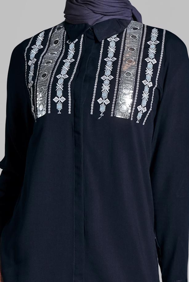 Vêtements hijab  Sequin Embroidered Tunic T 3691 - TRENDTESETTÜR