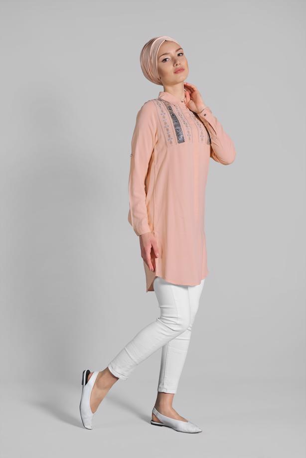 Vêtements hijab  Sequin Embroidered Tunic T 3691 - TRENDTESETTÜR