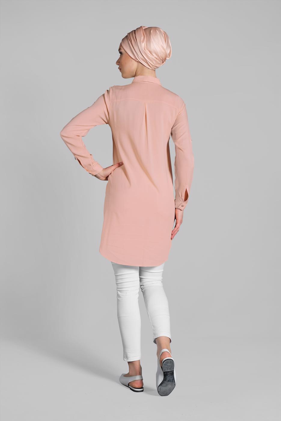 Hijab clothing POWDER Sequin Embroidered Tunic T 3691