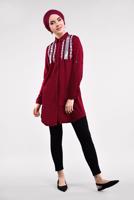 Vêtements hijab ROUGE BORDEAUX Tunique T 3691