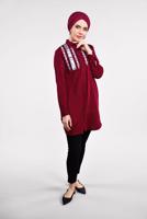 Vêtements hijab ROUGE BORDEAUX Tunique T 3691
