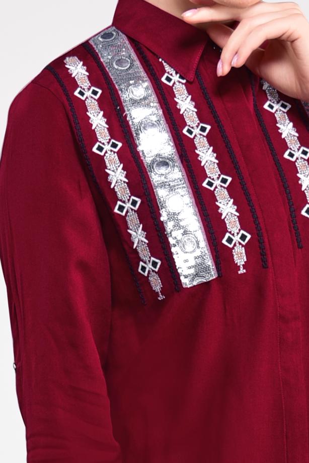 Vêtements hijab  Sequin Embroidered Tunic T 3691 - TRENDTESETTÜR