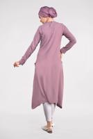 Hijab clothing PURPLE ASYMMETRICAL COTTON TUNIC 3822 