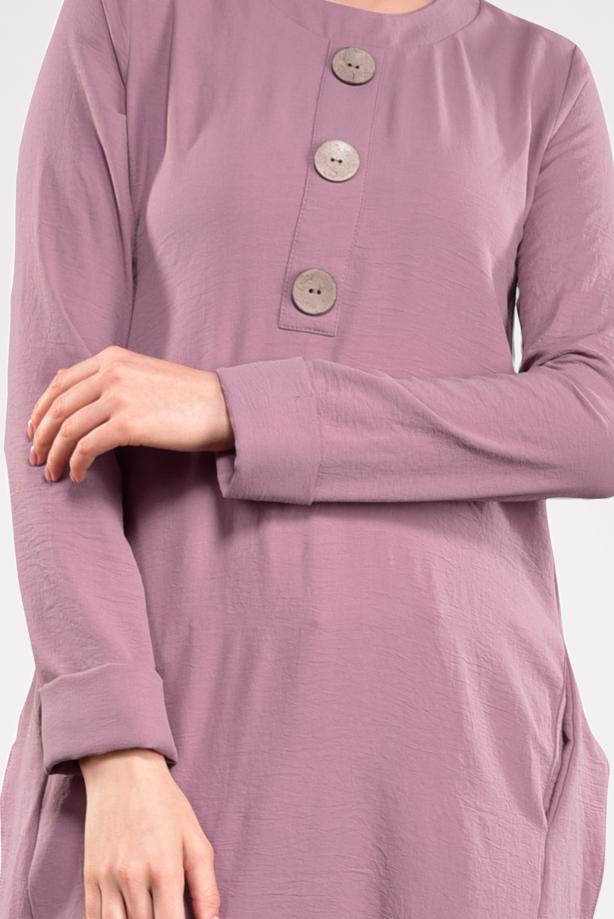Vêtements hijab  ASYMMETRICAL COTTON TUNIC 3822  - TRENDTESETTÜR