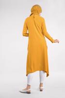 Vêtements hijab JAUNE TUNIQUE EN COTON À ASYMÉTRIQUE 3822 