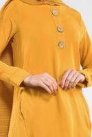Vêtements hijab JAUNE TUNIQUE EN COTON À ASYMÉTRIQUE 3822 