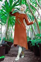 Hijab clothing BROWN ASYMMETRICAL COTTON TUNIC 3822 