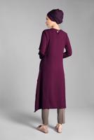 Vêtements hijab PRUNE TUNIQUE EN COTON À ASYMÉTRIQUE 3822 
