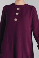 Vêtements hijab PRUNE TUNIQUE EN COTON À ASYMÉTRIQUE 3822 
