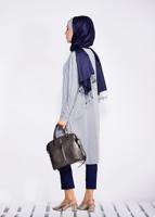 Tesettür giyim GRİ BONCUKLU PARILTILI TUNİK 4078