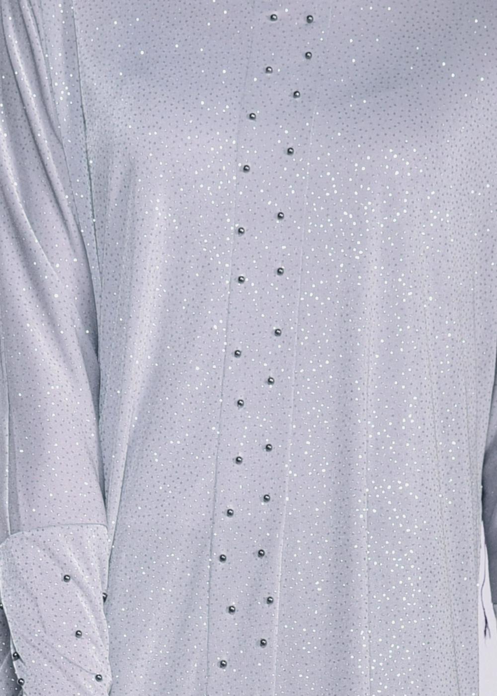 Tesettür giyim GRİ BONCUKLU PARILTILI TUNİK 4078