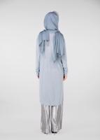 Tesettür giyim MAVİ BONCUKLU PARILTILI TUNİK 4078